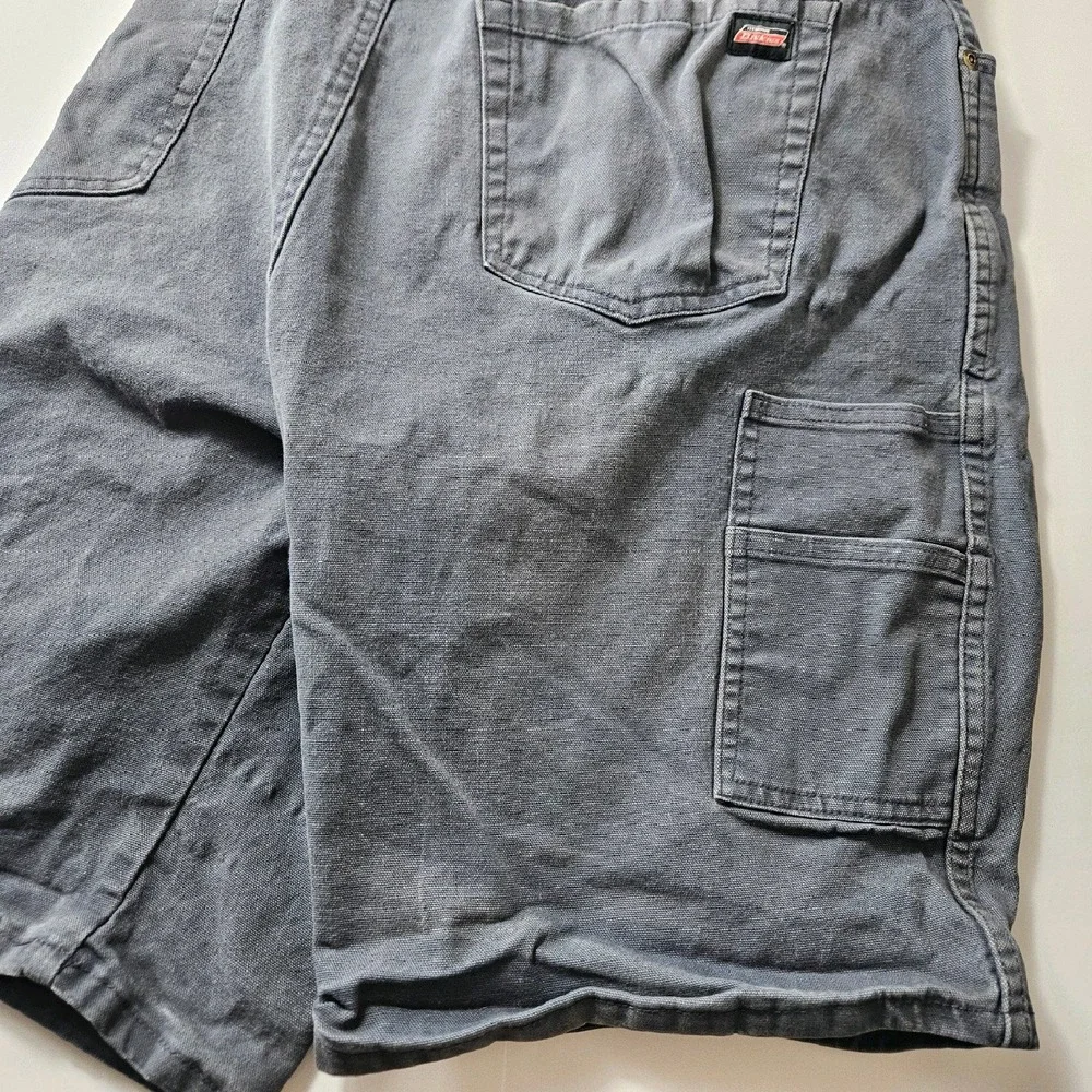 Genuine‎ Dickies Mens 38 Carpenter Shorts Faded Charcoal Stretch Canvas Flawed